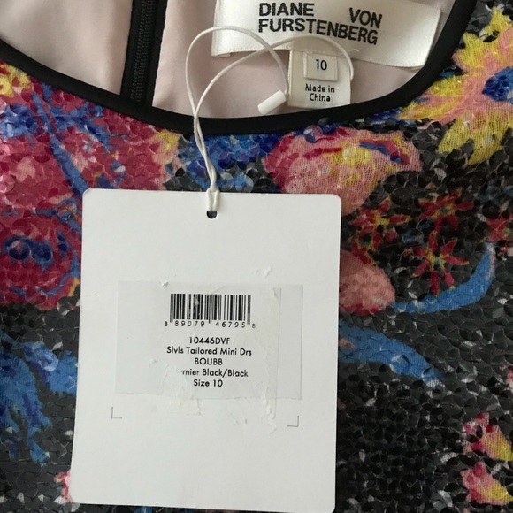 DVF Sequin Floral Mini Dress - Picture 7 of 7